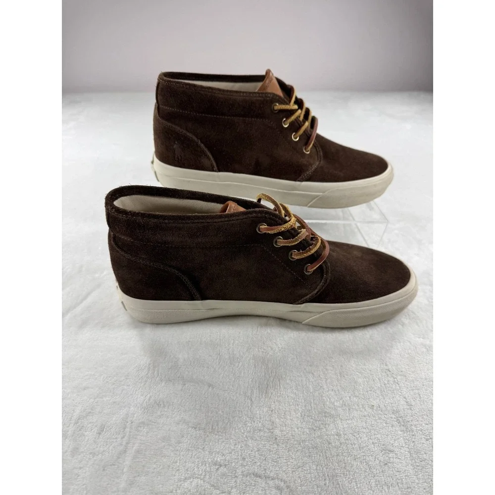 NWT Polo Ralph Lauren Keaton Chukka Sneakers Men's 9‎ Brown Suede 100% Rubber